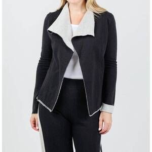 NEW GOLDIE melrose light draped jacket in black